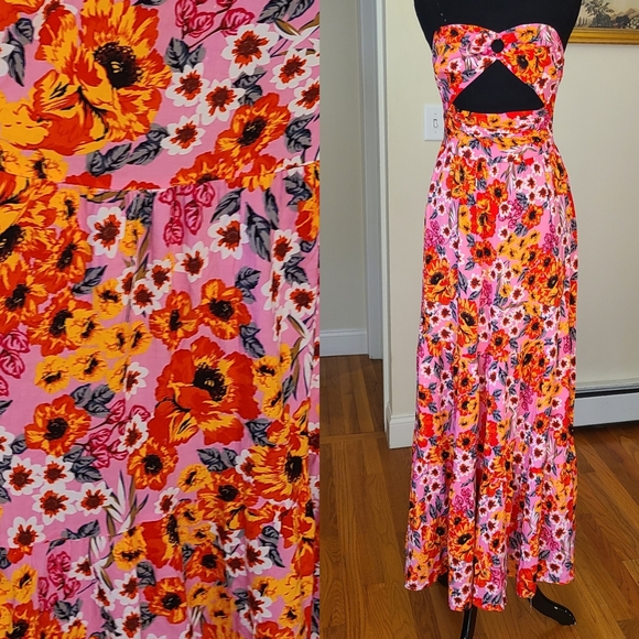 Petal & Pup Dresses & Skirts - NWT Sweetheart neckline dayglow tube top bandeau keyhole maxi Barbie dress